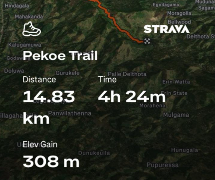 Pekoe Trail Strava Tracking